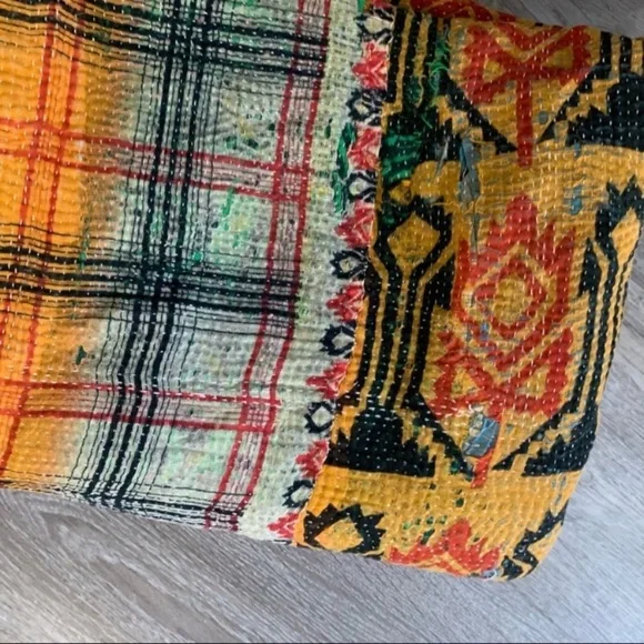 Antique Kantha Quilt Bedding Blanket Handmade